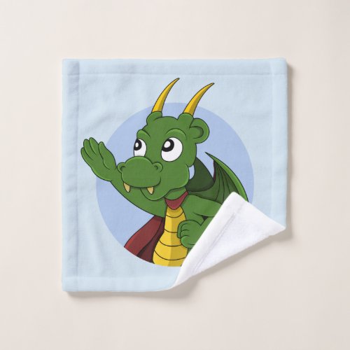 Green dragon cartoon wash cloth