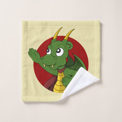 Green dragon cartoon wash cloth