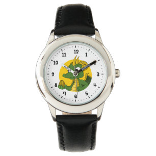 Green dragon cartoon watch