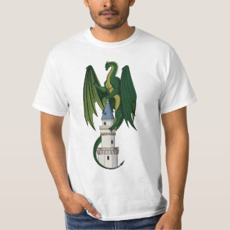 Green Dragon Design on a White T-Shirt