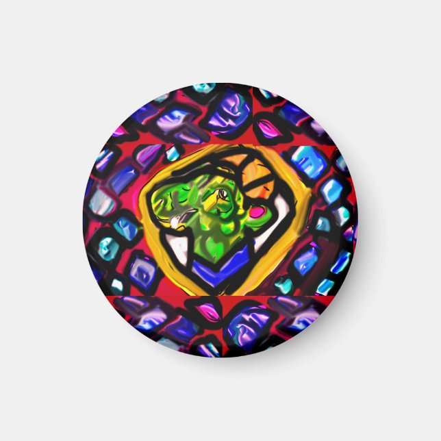 Green Dragon Diamonds  Keychain Bottle Opener Magnet (Front)