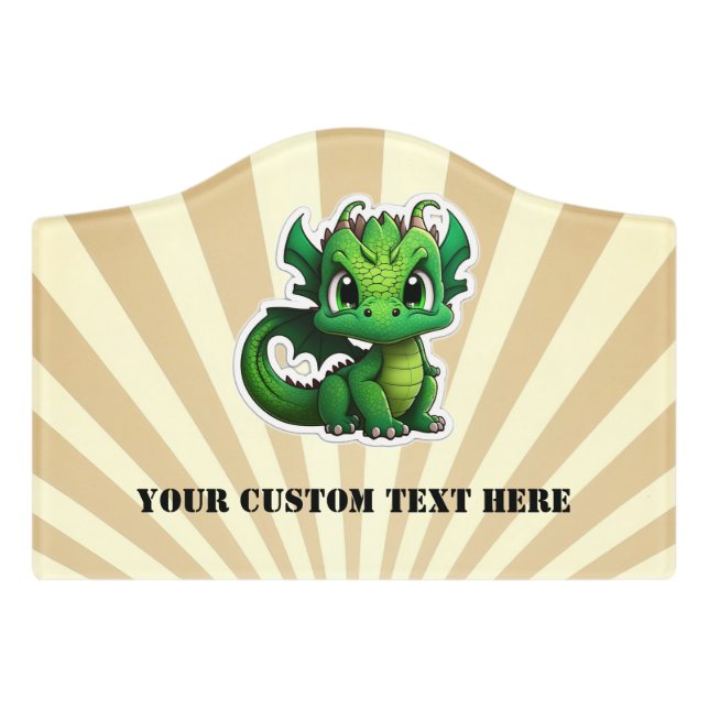 Green Dragon Door Sign (Small Crest Front)