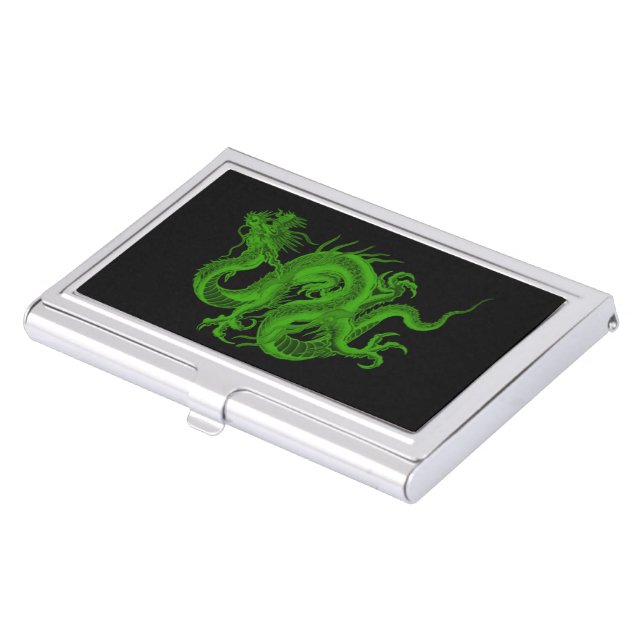 Green Dragon Draco Business Card Holder (Front)