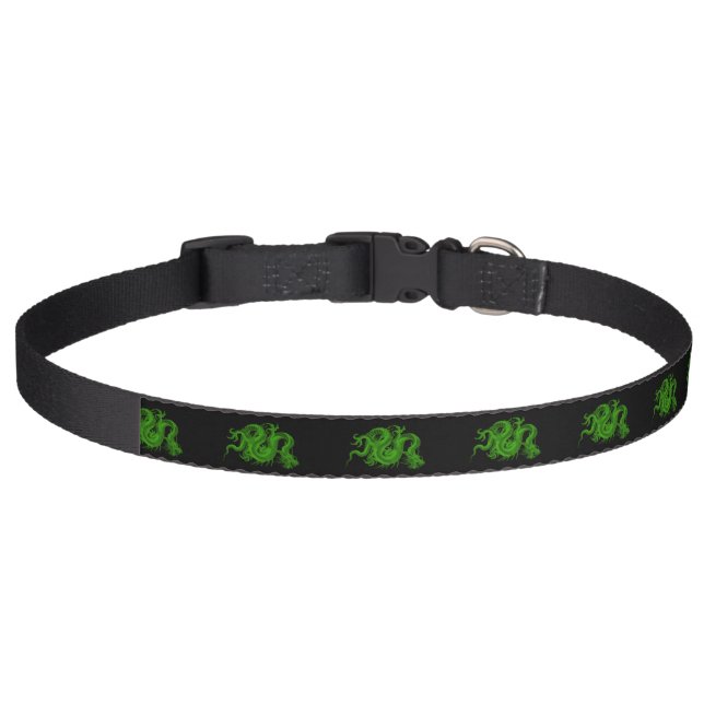 Green Dragon Draco Dog Collar (Front)