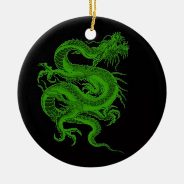 Green Dragon Draco Ornament (Front)