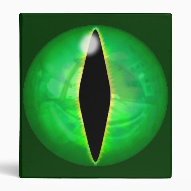 Green Dragon Eye 3 Ring Binder (Front)
