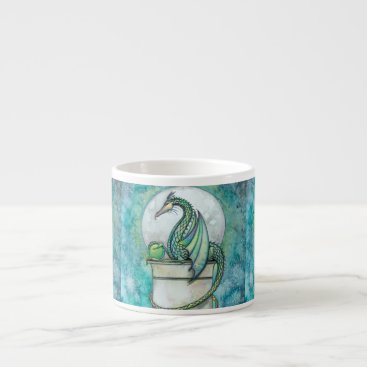 Green Dragon Fantasy Art Espresso Cup
