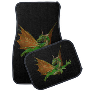 Green Dragon Fantasy Artwork Car Floor Mat