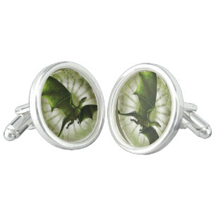 Green Dragon Fantasy Wedding Cufflinks