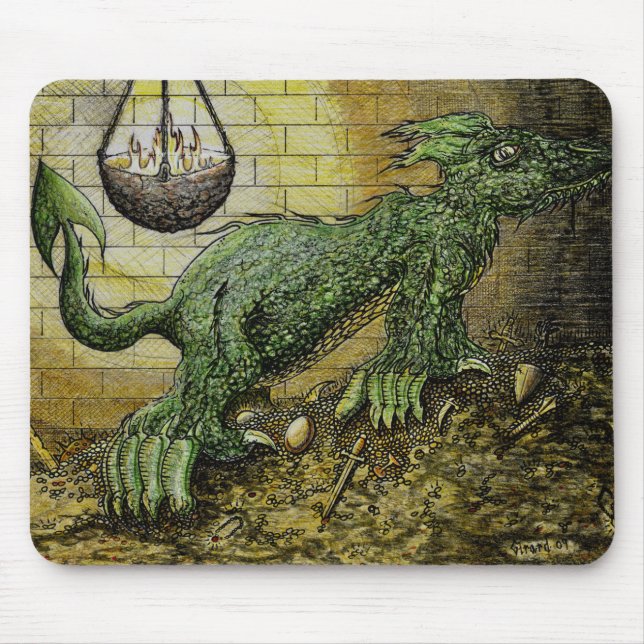 Green Dragon Guardian Mouse Pad (Front)
