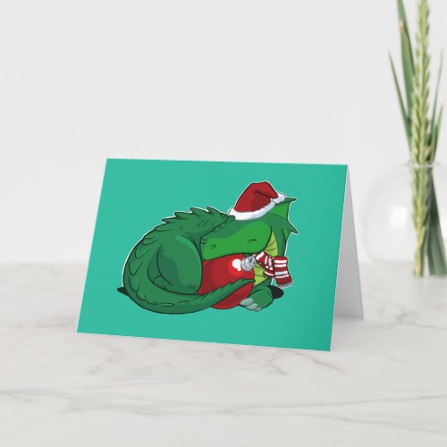 Green Dragon Holiday Edition Greeting Card