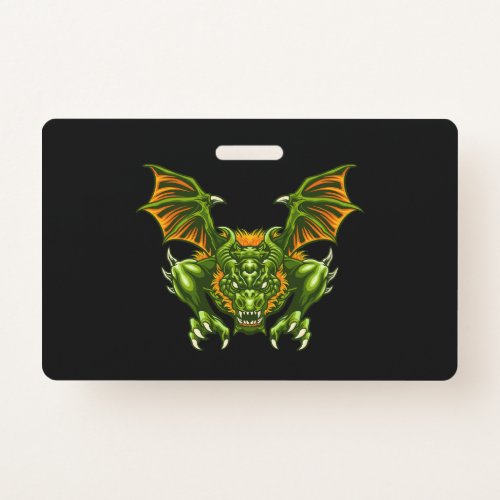 green dragon illustration badge