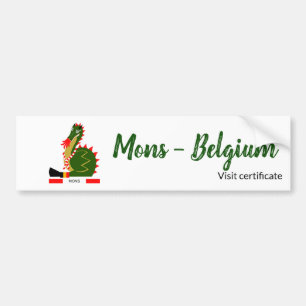 Green Dragon of city Mons, Belgium Bumper Sticker