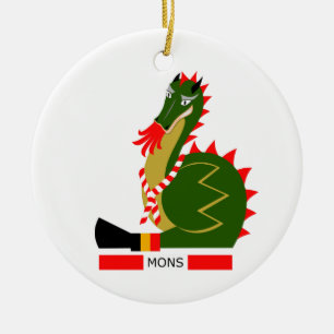 Green Dragon of city Mons, Belgium Ceramic Ornament