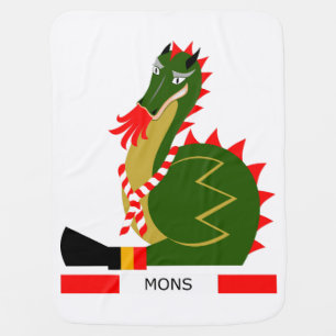 Green Dragon of city Mons, Belgium Receiving Blanket