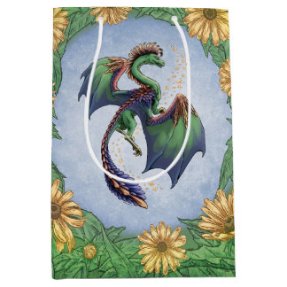 Green Dragon of Summer Nature Fantasy Art Medium Gift Bag