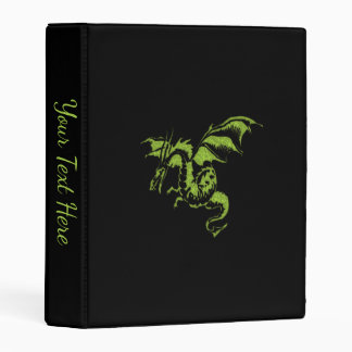Green Dragon on Black Mini Binder