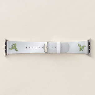 Green Dragon on Silver Apple Watch Band