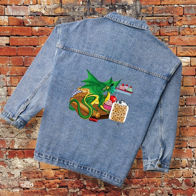 Green Dragon Pastry Chef Denim Jacket (Creator Uploaded)
