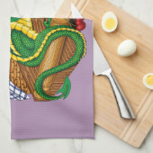 Green Dragon Pastry Chef Kitchen Towel (Quarter Fold)
