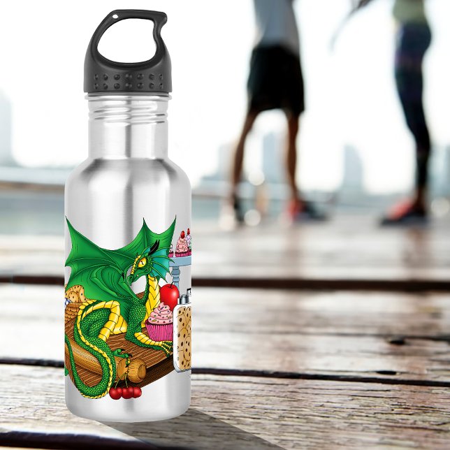 Green Dragon Pastry Chef Stainless Steel Water Bottle (Creator Uploaded)