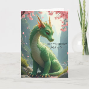 Green Dragon Personalized Birthday Card
