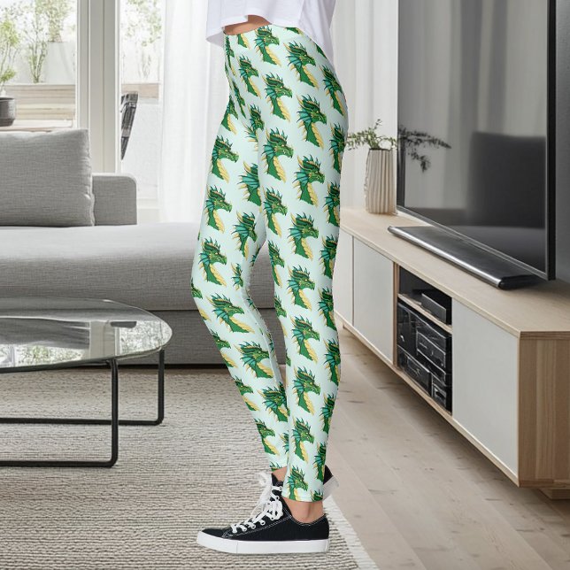 Green Dragon Portrait Leggings (Creator Uploaded)