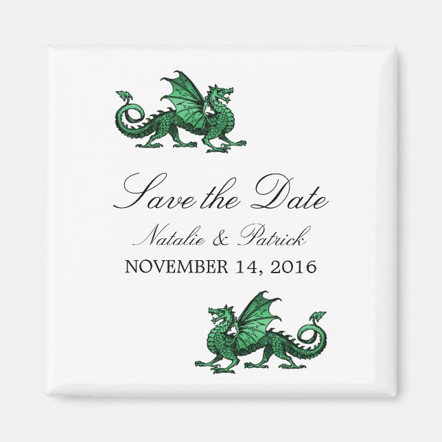 Green Dragon Save the Date Magnet (Front)