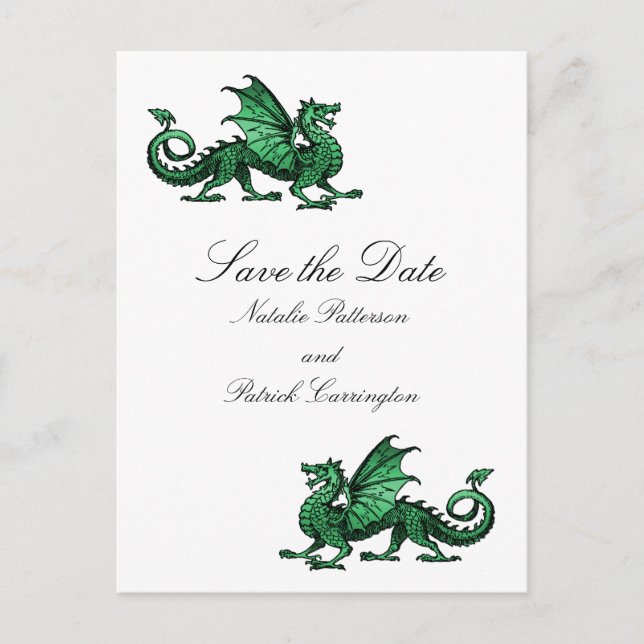 Green Dragon Save the Date Postcard (Front)
