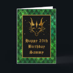Green Dragon Scales Faux Glitter Happy Birthday Card<br><div class="desc">This elegant and chic birthday card can be personalized with a name or title such as mom, daughter, granddaughter, niece, friend etc. The design features a faux gold glitter dragon on a green dragon scale background. The text combines decorative and distressed fonts for a historic and medieval look. The glitter...</div>