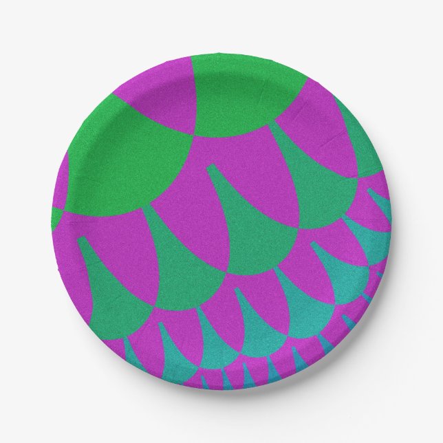 Green Dragon Scales Paper Plates (Front)