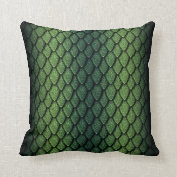 Green Dragon Scales Throw Pillow by SteelCrossGraphics at Zazzle