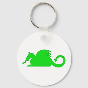 Green Dragon Silhouette Keychain