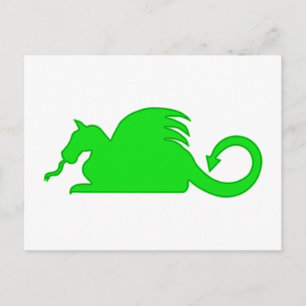 Green Dragon Silhouette Postcard