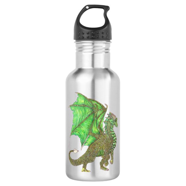 Green dragon stainless steel water bottle (Front)