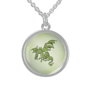 Green Dragon Sterling Silver Necklace