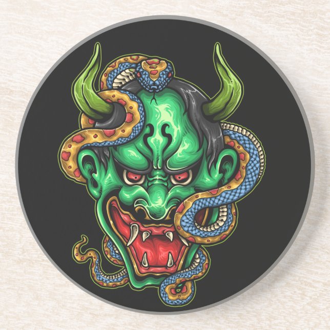 Green Dragon Tattoo Coaster (Front)