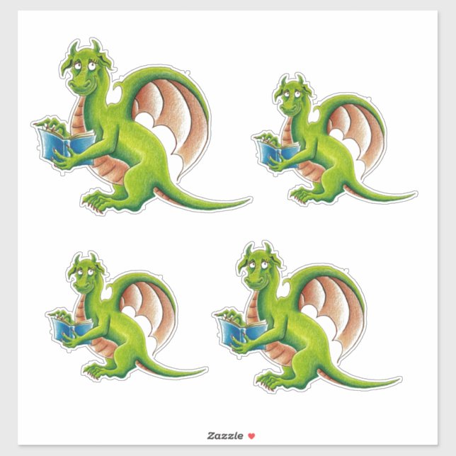 Green Dragon vinyl cut stickers (4 to a sheet) (Sheet)