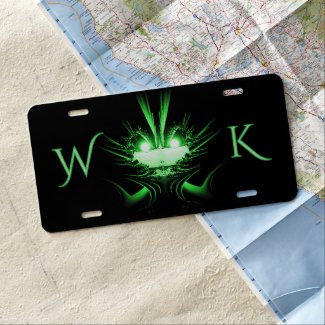 Green Dragon w Glowing Eyes Monogram