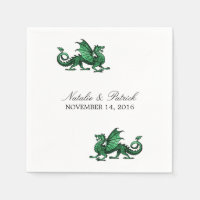 Green Dragon Wedding Paper Napkins