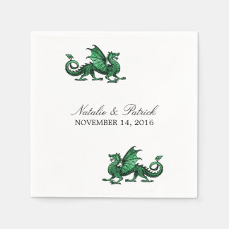 Green Dragon Wedding Paper Napkins