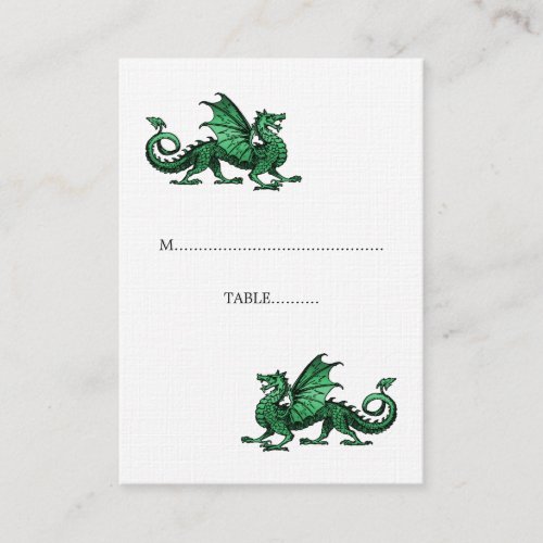 Green Dragon Wedding Place Card