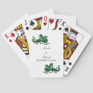 Green Dragon Wedding Playing Cards