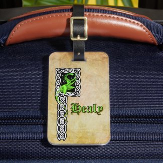 Green Dragon With Celtic Border Personalized