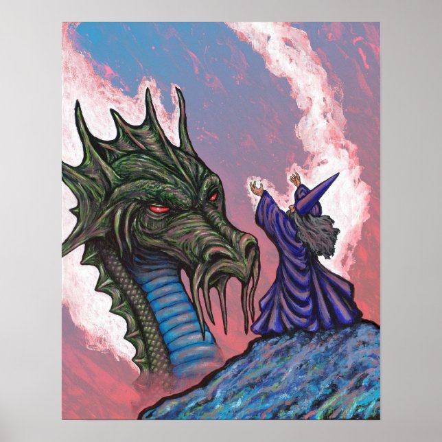 Green Dragon Wizard Poster (Front)