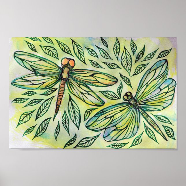 Green Dragonflies Dragonfly Lovers                 Poster (Front)
