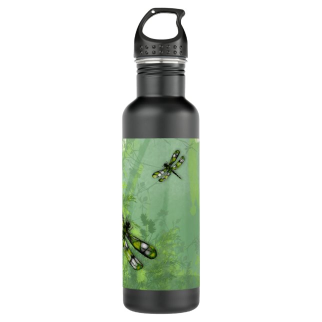 Green Dragonflies Drink Bottle (Front)