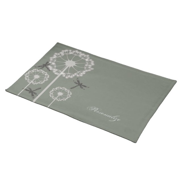 Green Dragonflies Placemat (On Table)