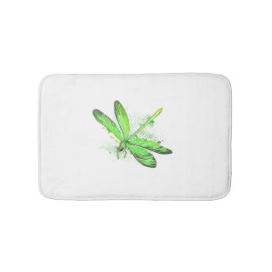 Green Dragonfly  Bath Mat