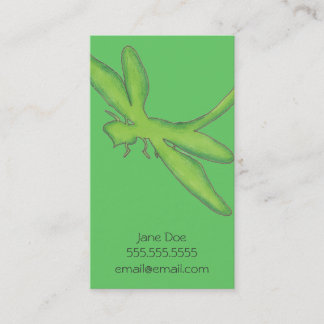 Green Dragonfly Calling Card (vertical)